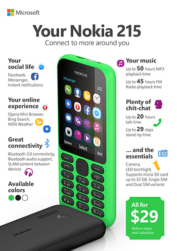 Nokia 215, l'internet phone à 25€ - Ulayka  Développement web, Application  Smartphone et Formation